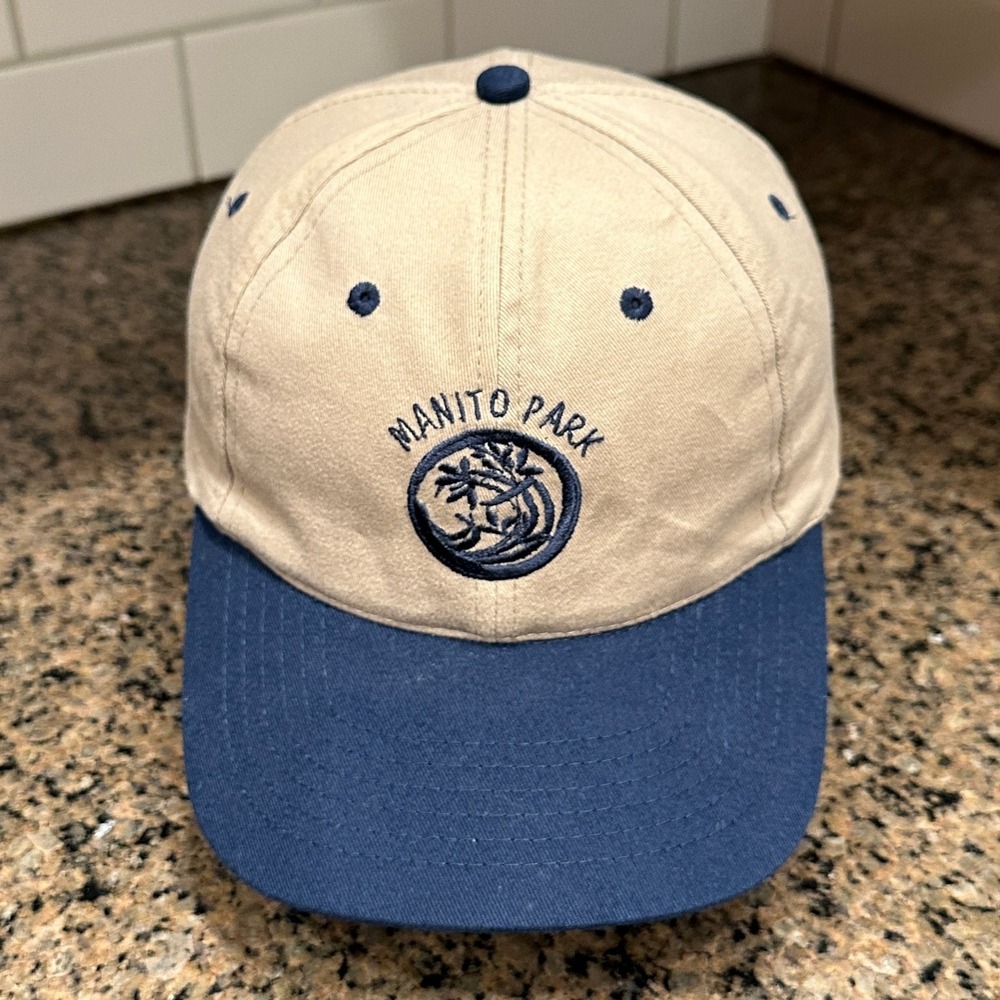 HeadShot Baseball Cap Manito Park Logo Adjustable Khaki Navy Blue Souvenir Hat